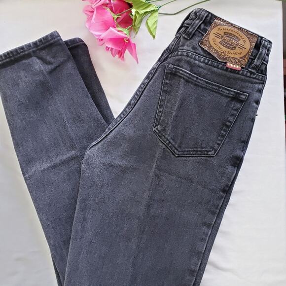 Pepe London Vintage High Rise Black Rigid Denim Straight Leg 90s Jean 5/6 - Picture 8 of 16